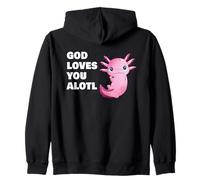 God Loves You Alotl - Axolotl Christian Faith Adult & Kids Felpa con Cappuccio