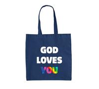 God Loves You - Borsa Tote IN Tela - Lesbico Lgbt Gay Bi Trans Religion