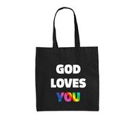 God Loves You - Borsa Tote IN Tela - Lesbico Lgbt Gay Bi Trans Religion