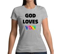 God Loves You - T-Shirt - Lesbico Lgbt Gay Bi Trans Religion Adorazione