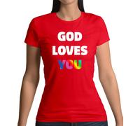 God Loves You - T-Shirt - Lesbico Lgbt Gay Bi Trans Religion Adorazione