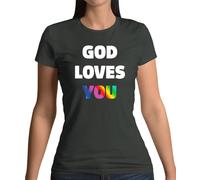 God Loves You - T-Shirt - Lesbico Lgbt Gay Bi Trans Religion Adorazione
