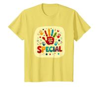 God Made Me Special Christians per Bambini Impronta Colorata Maglietta, Bambini, Limone, 8 Anni