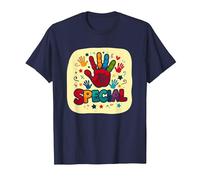 God Made Me Special Christians per Bambini Impronta Colorata Maglietta, Uomo, Navy, S