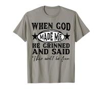 God Made Me This Will Be Fun Humor Christian Saying Womens Maglietta
