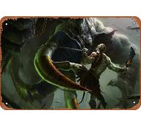 God of War Kratos Monster, Gods of War Videogiochi in Metallo Targa Retro Decorazione da Parete per Casa Cancello Giardino Bar Ristoranti Caffè Ufficio Negozio Pub Club Targa Regalo 30,5 x 20,3 cm