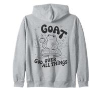 God Over all Things - Vintage Frog Grafica Christian Faith Felpa con Cappuccio