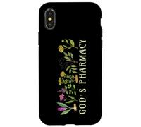 God’s Pharmacy Healing Herbs Row Gardening Meme Custodia per iPhone X/XS