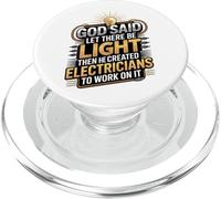 God Said Let There Be Light Divertente Elettricista Cristiano PopSockets PopGrip per MagSafe