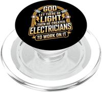 God Said Let There Be Light Divertente Elettricista Cristiano PopSockets PopGrip per MagSafe