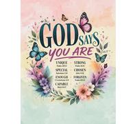 God say you are... lined Notebook red, yellow and green 8.5"x11": Bible verse lined journal flora front cover with red, yellow and green background