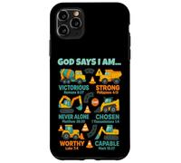 God Says I Am Christian Bible Verses Construction Truck Custodia per iPhone 11 Pro Max