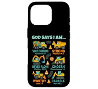 God Says I Am Christian Bible Verses Construction Truck Custodia per iPhone 16 Pro