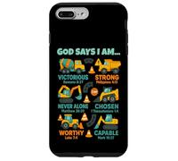 God Says I Am Christian Bible Verses Construction Truck Custodia per iPhone 7 Plus/8 Plus