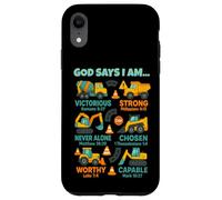God Says I Am Christian Bible Verses Construction Truck Custodia per iPhone XR