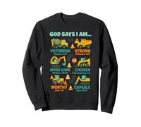 God Says I Am Christian Bible Verses Construction Truck Felpa