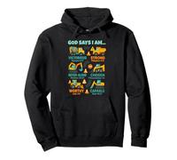 God Says I Am Christian Bible Verses Construction Truck Felpa con Cappuccio