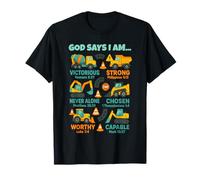 God Says I Am Christian Bible Verses Construction Truck Maglietta