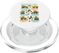 God Says I Am Christian Bible Verses Construction Truck PopSockets PopGrip per MagSafe