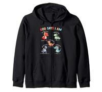 God Says I Am Dinosaur Bible Verses Felpa con Cappuccio