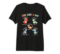 God Says I Am Dinosaur Bible Verses Maglietta Premium