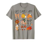 God Says I Am Fall Vibes Autunno Cristiano Donne Uomini Bambini Maglietta
