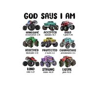 God Says I AM Monster Trucks: Notebook for Boys Kids