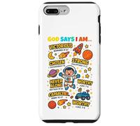 God Says I Am Outer Space Themed Bible Christian Kids Boys Custodia per iPhone 7 Plus/8 Plus