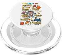 God Says I Am Outer Space Themed Bible Christian Kids Boys PopSockets PopGrip per MagSafe
