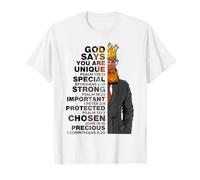 God Says You Are Unique Black Men King Dad Nonno Padre Maglietta