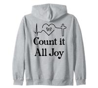 God Scripture Count it all Joy Sign Christian Bible Verse Felpa con Cappuccio