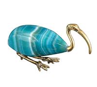 God Thoth come il Sacro IBIS Pietra di Alabastro Blu, Rame, Pesante unico realizzato in Egitto. Era raffigurato come un uccello ibis o un babbuino.