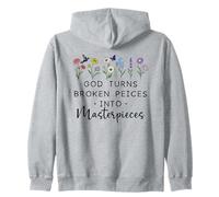 God Turns Broken Piece Into Masterpieces Bible Verse Psalm Felpa con Cappuccio