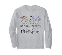 God Turns Broken Piece Into Masterpieces Bible Verse Psalm Maglia a Manica