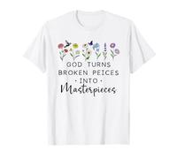 God Turns Broken Piece Into Masterpieces Bible Verse Psalm Maglietta