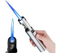 GodbTG Airbrush Windproof Lighter, Portable Adjustable Refillable Butane Jet Lighter, Windproof Lighters, Windproof Adjustable Flame Size (Silver)