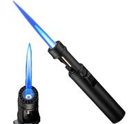 GodbTG Airbrush Windproof Lighter, Portable Adjustable Refillable Butane Jet Lighter, Windproof Lighters, Windproof Adjustable Flame Size (Black)