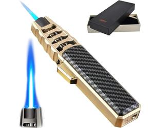 GodbTG Butane Torch Lighter, Torch Lighters Butane Refillable, Turbine Jet Bright Fire Lighter, Windproof Straight Torch Blue Flame Lighter, Torch lighters Butane refillable (#1)