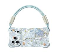 GodbTG Butterfly Phone Case for iPhone, Shockproof Cover with Wrist Strap (Blue 2,13)