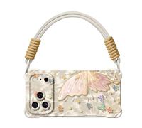 GodbTG Butterfly Phone Case for iPhone, Shockproof Cover with Wrist Strap (White 2,13 Pro)