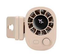 GodbTG Car Clip-on Fan with LED Display, 360° Rotatable Usb Rechargeable Personal Cooling Fan, Multifunctional Cooling, Adjustable for Car Home Office (Beige)