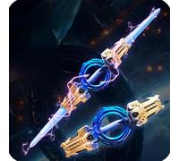 GodbTG Light Up Fire Spin Sword - Double-Edged Rotating Lightsaber Toy with 7-Color Expandable Blades, FX Sound, Spark Effect & Retractable Dual Design, Cool Role-Play Cosplay Accessory (#2)