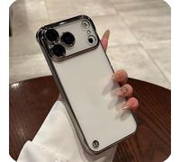 GodbTG Semi-Transparent Electroplated Phone Case for iPhone 17 16 15 14 13 12 11 PRO MAX Air Plus (Black,15 PRO)
