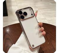 GodbTG Semi-Transparent Electroplated Phone Case for iPhone 17 16 15 14 13 12 11 PRO MAX Air Plus (Pink,14 PRO)