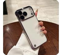 GodbTG Semi-Transparent Electroplated Phone Case for iPhone 17 16 15 14 13 12 11 PRO MAX Air Plus (Purple,17 PRO MAX)