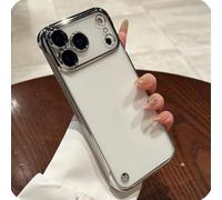 GodbTG Semi-Transparent Electroplated Phone Case for iPhone 17 16 15 14 13 12 11 PRO MAX Air Plus (Silver,16 PRO)