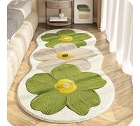 GodbTG Soft Irregular Flower Pattern Area Rug, Plush Floral Cartoon Rug with Wavy Edge, Non-Slip Washable Floor Mat for Bedroom, Living Room (#12,50 * 120cm)