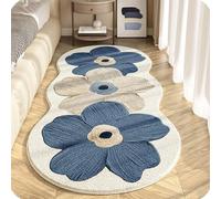 GodbTG Soft Irregular Flower Pattern Area Rug, Plush Floral Cartoon Rug with Wavy Edge, Non-Slip Washable Floor Mat for Bedroom, Living Room (#3,40 * 60cm)