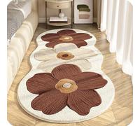 GodbTG Soft Irregular Flower Pattern Area Rug, Plush Floral Cartoon Rug with Wavy Edge, Non-Slip Washable Floor Mat for Bedroom, Living Room (#2,40 * 120cm)