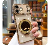 GodbTG Sparkling Diamond Women's Phone Case with Mirror & Stand for iPhone 12/13/14/15/16/17 Pro Max,17Air (13 Pro Max,#10)